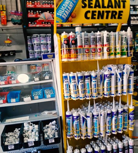 About products on shelves at contractorshardware ii