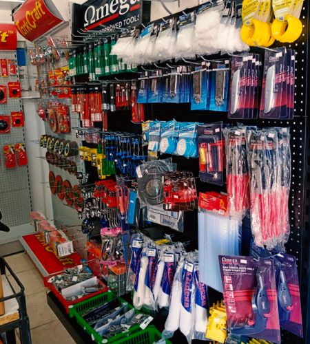 About products on shelves at contractorshardware